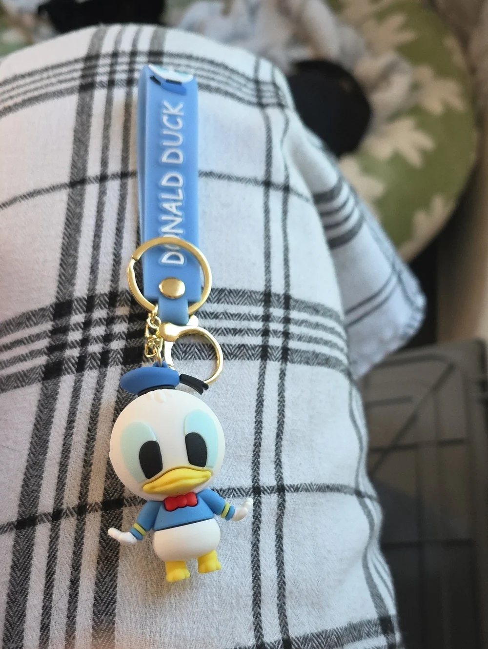 Donald Duck Silicone Charm Keychain - Blue & White